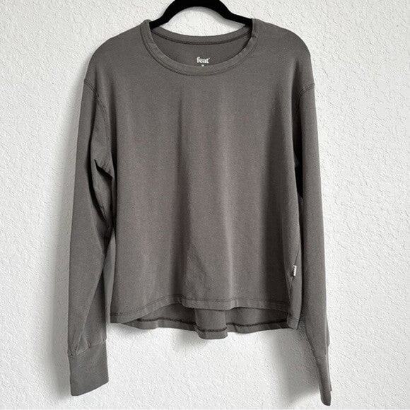 Feat Womens BreezyBlend Stretch LS Crop Tee - M - Picture 4 of 8